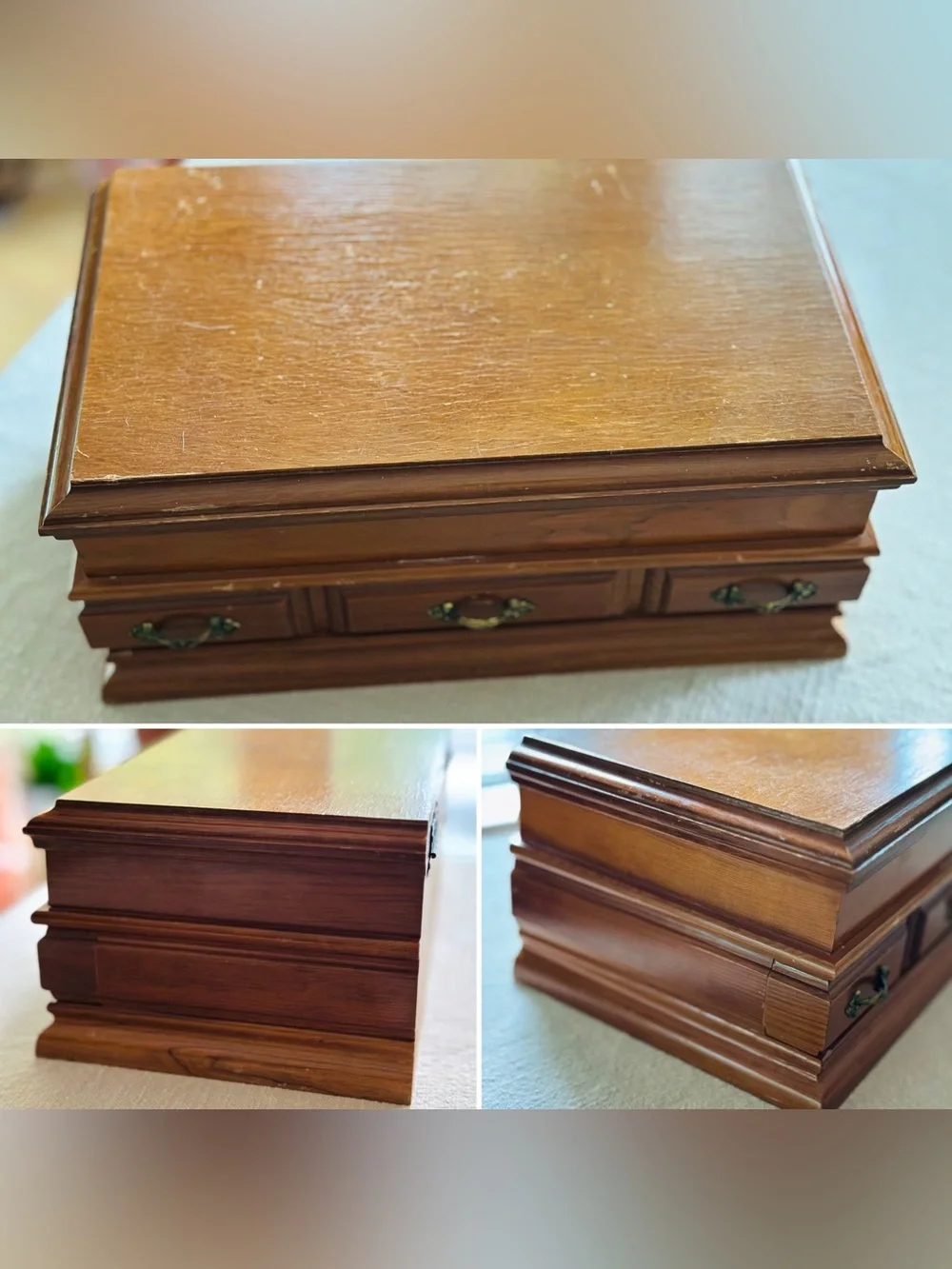 Vintage jewelry box with jewelry